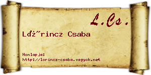 Lőrincz Csaba névjegykártya