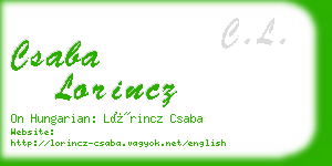 csaba lorincz business card